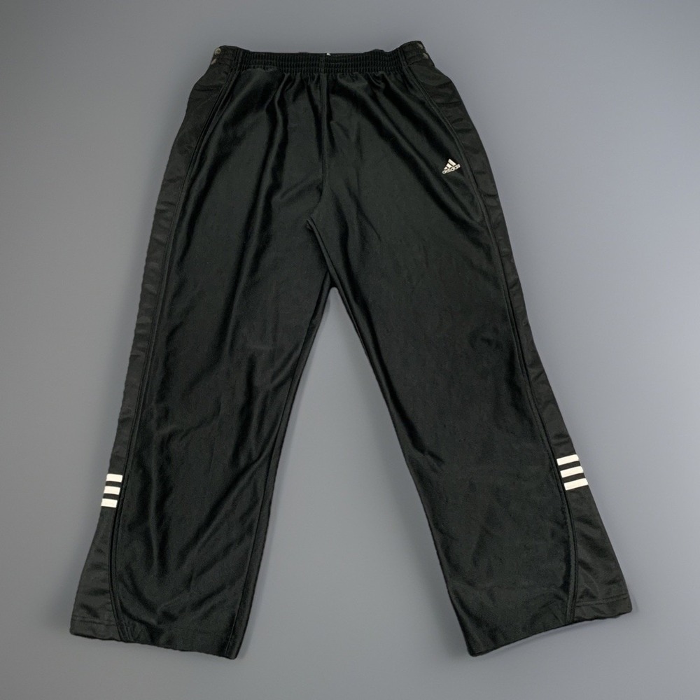 Vintage‎ Adidas Dazzle Tearaway Pants Mens Large RBD Snap Black Sportswear Baggy